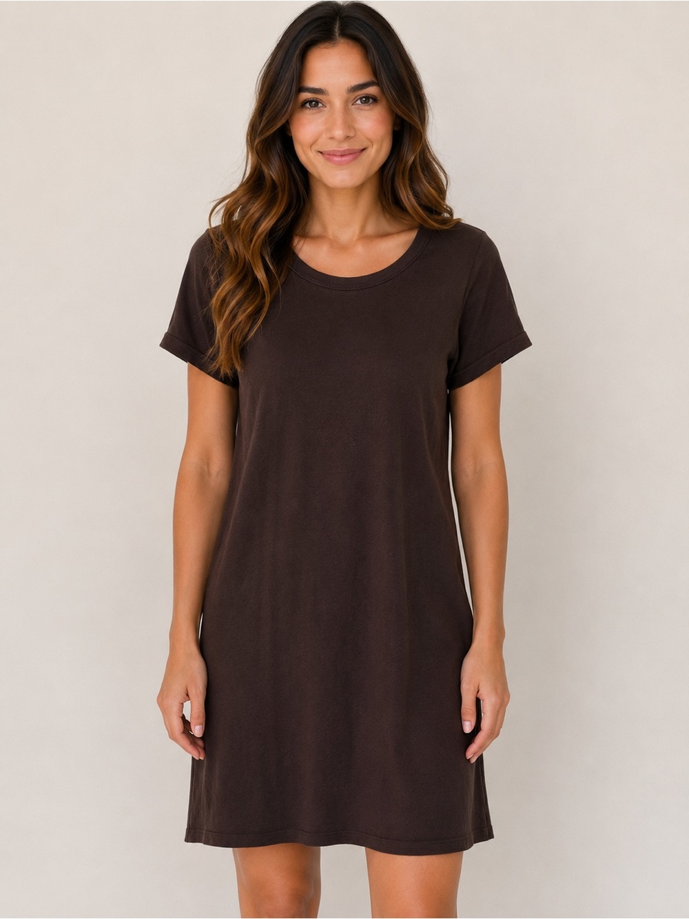 GAP Brown Short Sleeve Mini Dress